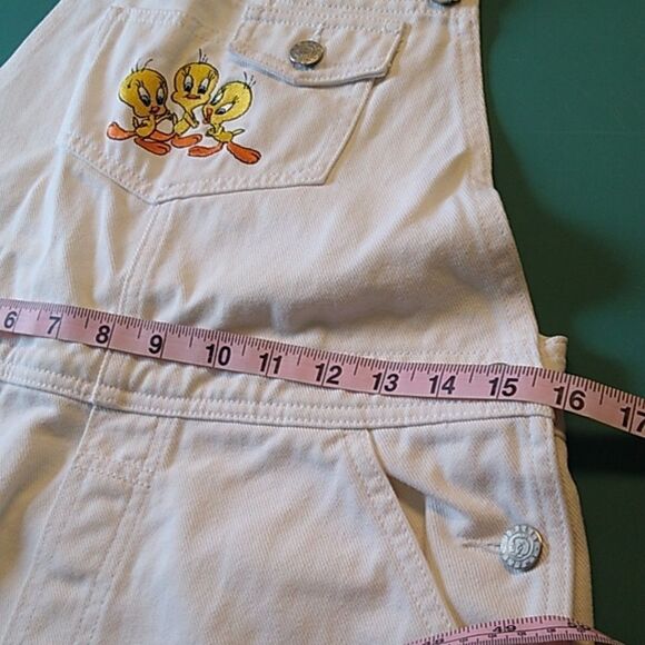 Warner Brothers Tweety Small White Cotton Short Bibs Tweety Suspenders - Picture 4 of 10